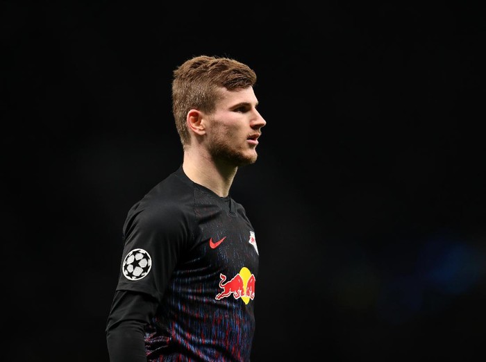 LONDON, ENGLAND - FEBRUARY 19: Timo Werner of RB Leipzig during the UEFA Champions League round of 16 first leg match between Tottenham Hotspur and RB Leipzig at Tottenham Hotspur Stadium on February 19, 2020 in London, United Kingdom. (Photo by Catherine Ivill/Getty Images)