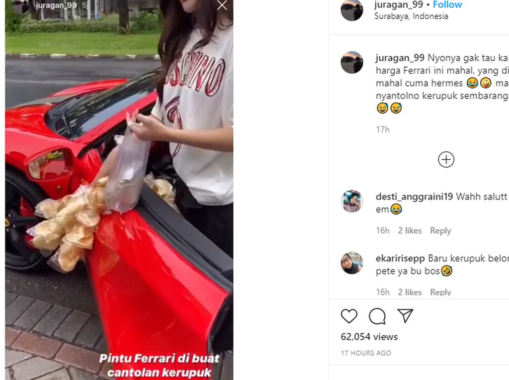 Duh, Pintu Ferrari Ini Buat Cantelan Kerupuk Duh, Pintu Ferrari Ini Buat Cantelan Kerupuk