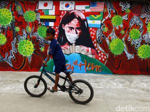 Mural Lawan Corona Mejeng di Cipayung Depok