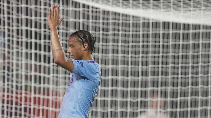 Leroy Sane NANJING, CHINA - JULY 17: Leroy Sane of Manchester City in action during Premier League Asia Trophy - West Ham United v Manchester City on July 17, 2019 in Nanjing, China.(Photo by Fred Lee/Getty Images for Premier League)