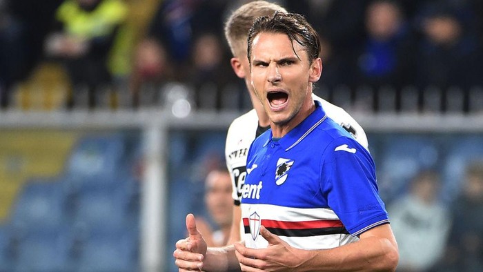 GENOA, ITALY - DECEMBER 08: Albin Ekdal of UC Sampdoria during the Serie A match between UC Sampdoria and Parma Calcio at Stadio Luigi Ferraris on December 8, 2019 in Genoa, Italy. (Photo by Paolo Rattini/Getty Images)