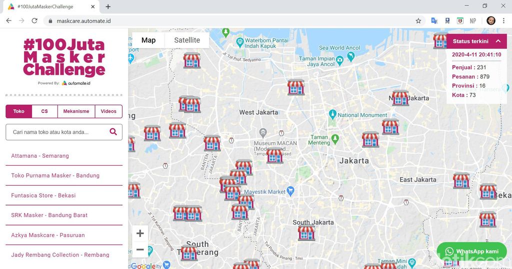 Laman marketplace masker Automate.id