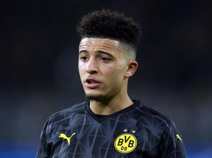 DORTMUND, GERMANY - FEBRUARY 18: Jadon Sancho of Dortmund reacts during the UEFA Champions League round of 16 first leg match between Borussia Dortmund and Paris Saint-Germain at Signal Iduna Park on February 18, 2020 in Dortmund, Germany. (Photo by Alex Grimm/Getty Images)