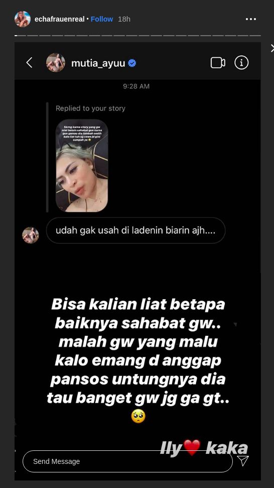 Klarifikasi Echa Frauen, Teman Mutia Ayu yang Sindir Aura Kasih