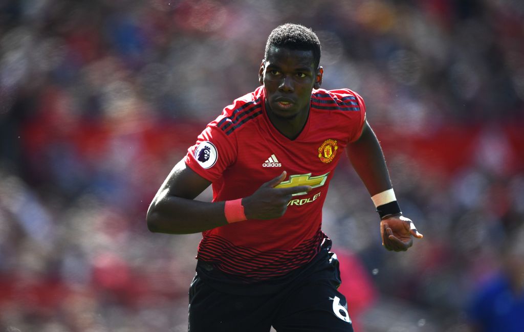 Manchester United v Cardiff City - Premier LeagueMANCHESTER, ENGLAND - MAY 12: United player Paul Pogba in action during the Premier League match between Manchester United and Cardiff City at Old Trafford on May 12, 2019 in Manchester, United Kingdom. (Photo by Stu Forster/Getty Images)