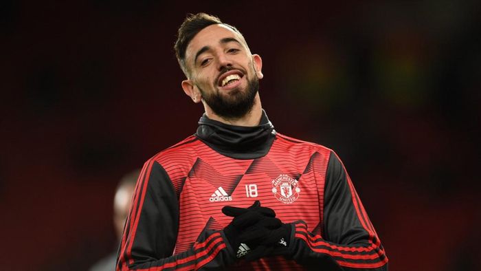 Bruno Fernandes Manchester Uniteds Portuguese midfielder Bruno Fernandes warms up prior to the UEFA Europa League round of 32 second leg football match between Manchester United and Club Brugge at Old Trafford in Manchester, north west England, on February 27, 2020. (Photo by Oli SCARFF / AFP)