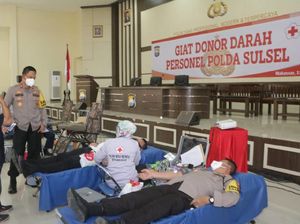 Bantu Stok Darah PMI Saat Pandemi Corona, Polda Sulsel Gelar Donor Darah