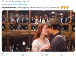 Kala ibu Neymar berpacaran dengan brondong, jadi mirip film Titanic. So sweet! (Foto: Twitter)