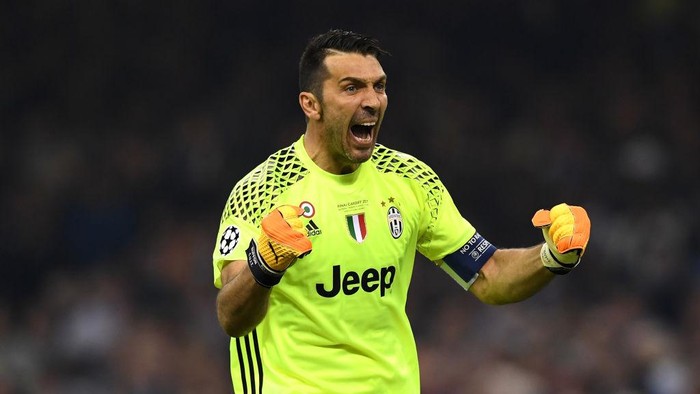 CARDIFF, WALES - JUNE 03:  Gianluigi Buffon of Juventus celebrates his sides first goal  during the UEFA Champions League Final between Juventus and Real Madrid at National Stadium of Wales on June 3, 2017 in Cardiff, Wales.  (Photo by Shaun Botterill/Getty Images)