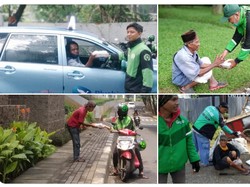 Inspiratif! Driver Ojol Kompak Berdonasi Makanan untuk Masyarakat