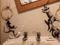 Ide Tak Pernah Mati! Banksy Pamer Karya di Saat Lockdown dari Kamar Mandi