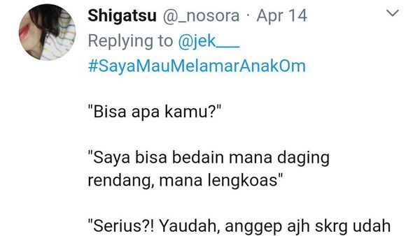 Pengguna Twitter Ramai-ramai Tunjukkan Bakat Kuliner Agar Bisa Melamar Si Dia