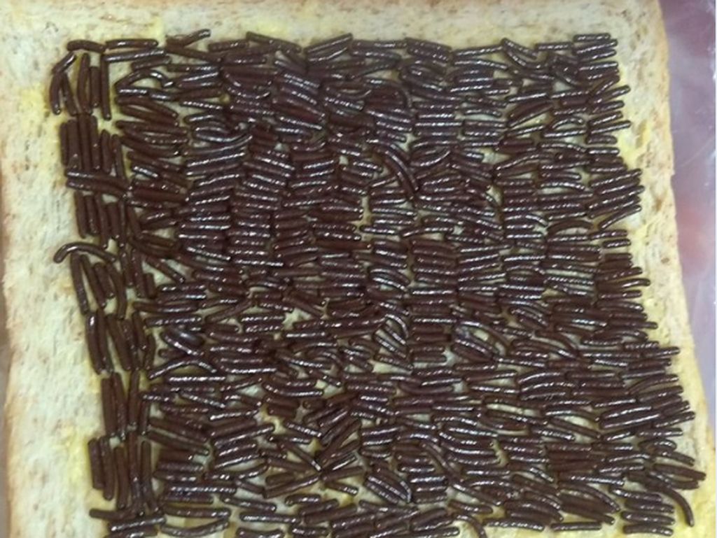 Gabut di Rumah Aja, Netizen Ini Menata Butiran Meses Cokelat di Atas Roti