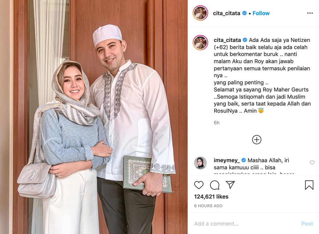 Calon Suami Asal Belanda Jadi Mualaf, Cita Citata: Semoga Istiqomah