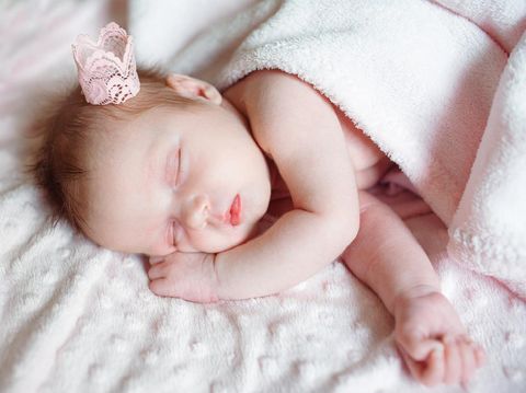 Happy baby girl. Happy little princess.