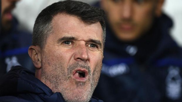 WEST BROMWICH, ENGLAND - FEBRUARY 12: Notts Forest  assistant Roy Keane looks on during the Sky Bet Championship EPL match between West Bromwich Albion and Nottingham Forest at The Hawthorns on February 12, 2019 in West Bromwich, England. (Photo by Stu Forster/Getty Images)