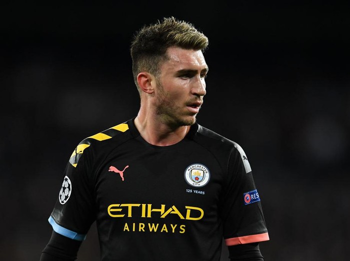 MADRID, SPAIN - FEBRUARY 26: Aymeric Laporte of Manchester City FC during the UEFA Champions League round of 16 first leg match between Real Madrid and Manchester City at Bernabeu on February 26, 2020 in Madrid, Spain. (Photo by David Ramos/Getty Images)