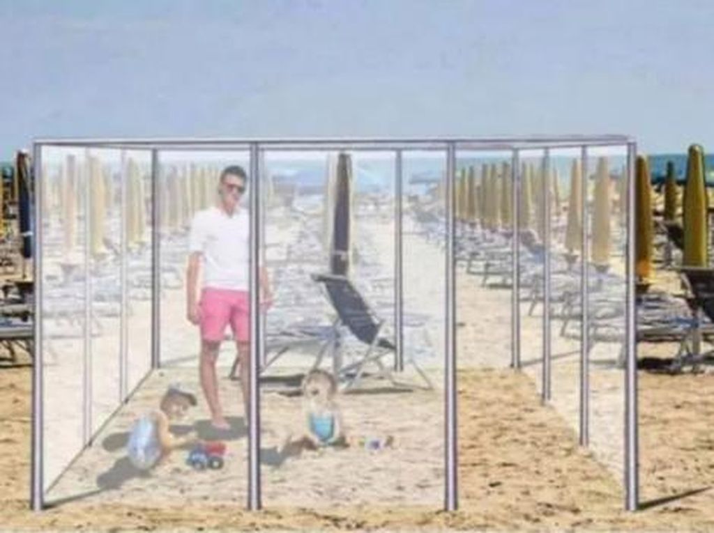 Foto: Seperti Ini Berjemur di Pantai Setelah Corona Reda Foto: Seperti Ini Berjemur di Pantai Setelah Corona Reda