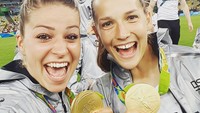 Tak Cuma cantik, tapi juga berprestasi. Leupolz mengantarkan Jerman meraih emas di Olimpiade 2016. (Foto: dok.Instagram @melanie_eupolz)