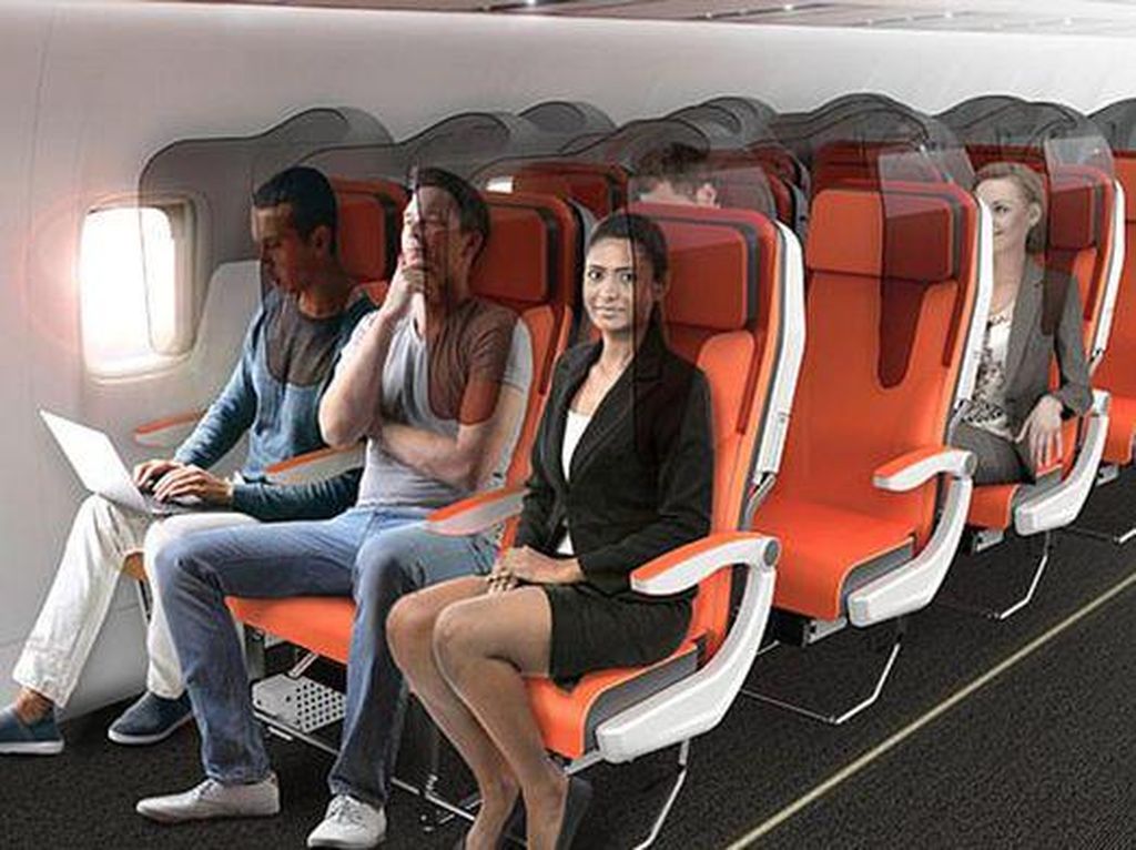 Foto: Desain Kursi Pesawat Anti Corona, Ada Kacanya Foto: Desain Kursi Pesawat Anti Corona, Ada Kacanya