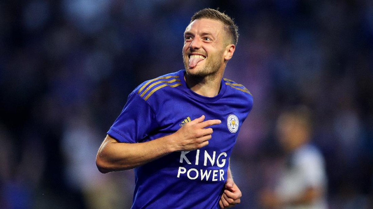 Jamie Vardy bersaing ketat dengan Pierre Emerick Aubameyang di daftar Top Skor Liga Inggris. (Foto: Getty Images/Alex Pantling)