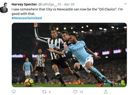 Karena bakal dibeli Pangeran Arab, Mohammed bin Salman, maka Liga Inggris akan punya derby minyak, ketika Newcastle menghadapi Manchester City. The Citizens kini juga dimiliki taipan Timur Tengah, yakni Sheikh Mansour. (Foto: Twitter)