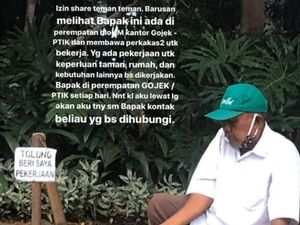 Terdampak Corona, Bapak Ini Duduk di Trotoar 2 Hari Minta Diberi Pekerjaan