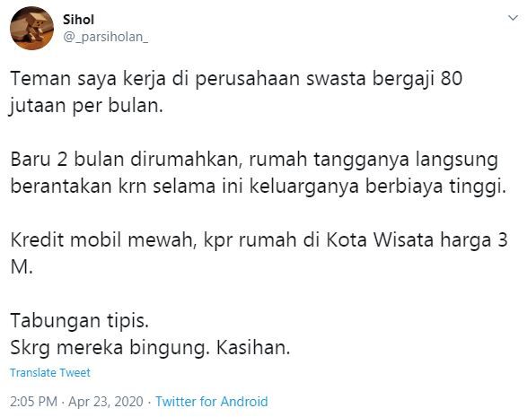 Viral Orang Bergaji Rp80 Juta Bingung Bayar KPR Rumah Rp3 M Akibat Dirumahkan