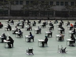 Begini Potret Ujian Tertulis Berbasis Physical Distancing di Korsel