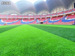 Stadion ini juga memiliki tinggi 60 meter dengan total luas lantai lebih dari 207.000 meter persegi. Istimewa/Dok. KCNA via stadiumdb.com.