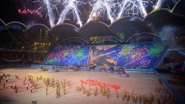 Stadion Rungrado May Day ketika menggelar Arirang Mass Games.
