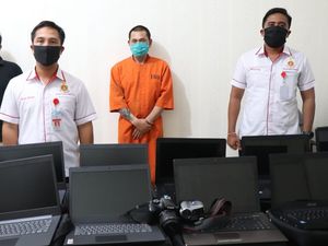 Polisi Tembak Spesialis Pembobol Sekolah di Denpasar, Barang Bukti 14 Laptop