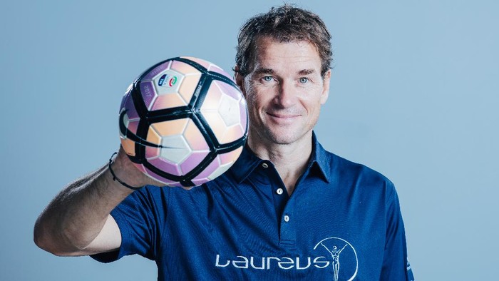 PARIS, FRANCE - OCTOBER 18: (EDITORS NOTE: Image has been digitally enhanced.) Laureus Academy Member Jens Lehmann poses for a portrait during the Laureus Sport for Good Global Summit in partnership with Allianz at INSEP on October 18, 2018 in Paris, France. (Photo by Simon Hofmann/Getty Images for Laureus)