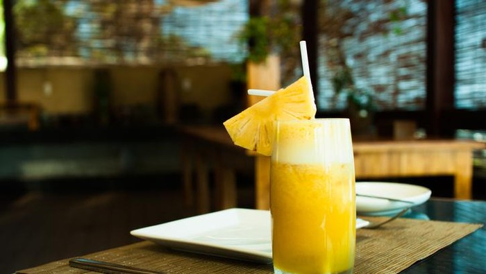 Portion of fresh Pineapple Juice in a glass