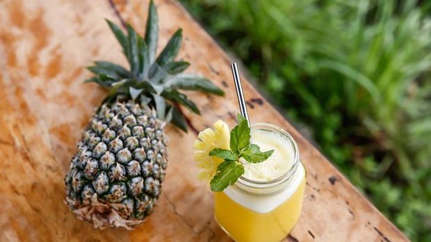Portion of fresh Pineapple Juice in a glass