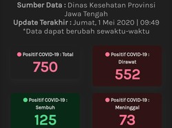 Update Corona di Jateng 1 Mei: 750 Positif, 125 Sembuh dan 73 Meninggal