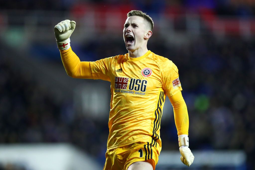 READING, ENGLAND - MARCH 03:  Dean Henderson of Sheffield United celebrates his side's second goal during the FA Cup Fifth Round match between Reading FC and Sheffield United at Madejski Stadium on March 03, 2020 in Reading, England. (Photo by Dan Istitene/Getty Images)