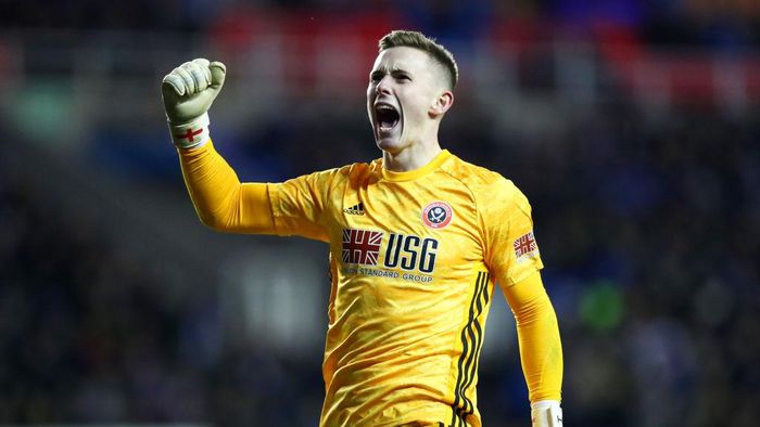Dean Henderson READING, ENGLAND - MARCH 03: Dean Henderson of Sheffield United celebrates his sides second goal during the FA Cup Fifth Round match between Reading FC and Sheffield United at Madejski Stadium on March 03, 2020 in Reading, England. (Photo by Dan Istitene/Getty Images)