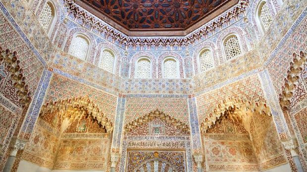 Granada, Spain - October 4, 2013: Interior of the Madrasah of Granada, mosque school founded in 1349 by Yusuf I. Currently its part of the University of Granada
