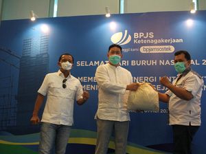 BPJAMSOSTEK Bagi 1.800 Paket Sembako ke Serikat Buruh di 11 Kota