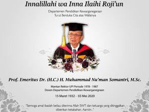 Mantan Rektor UPI Numan Somantri Tutup Usia