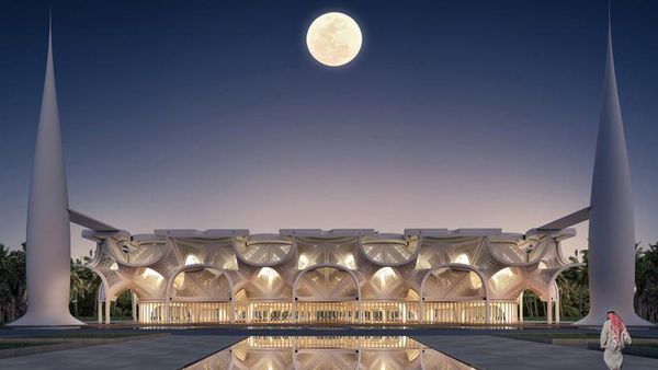 Pesona Masjid Bermandikan Cahaya di Dubai