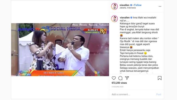 Unggahan Via Vallen tentang Didi Kempot
