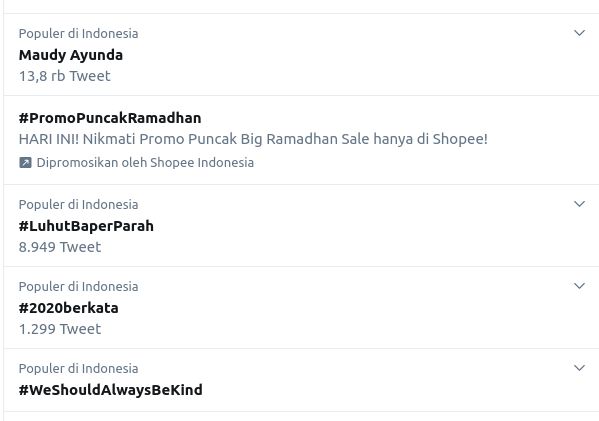 Maudy Ayunda jadi trending di Twitter