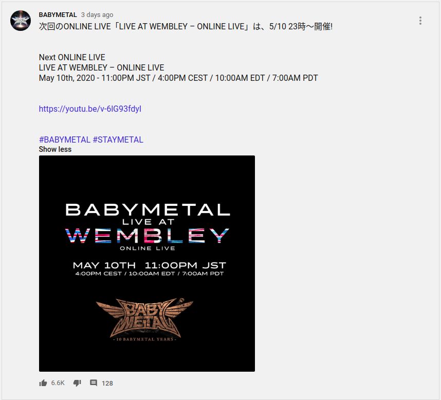 Pengumuman Konser BABYMETAL
