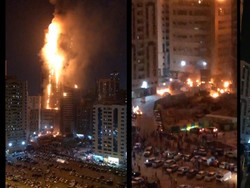 Video Apartemen di UEA Terbakar Hebat