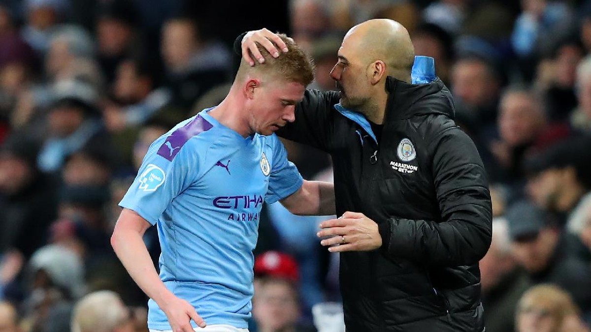 Manajer Manchester City Pep Guardiola mengungkapkan situasi kontrak Kevin de Bruyne. (Foto: Getty Images/Alex Livesey)