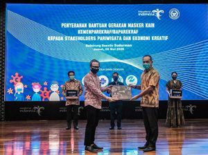 Libatkan UMKM Fesyen, Kemenparekraf Bagikan 100 Ribu Masker Kain