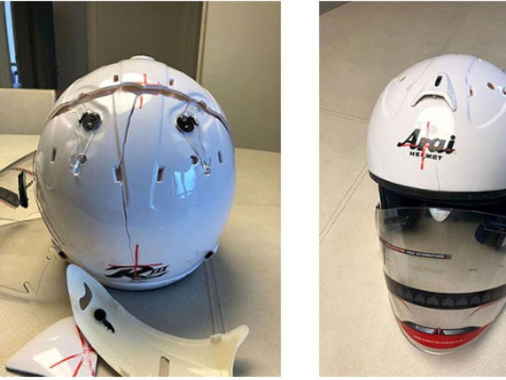 Parah! Helm Arai Palsu Gampang Pecah Parah! Helm Arai Palsu Gampang Pecah