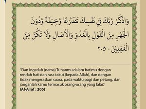 Surat Al-Araf 205 : Ingatlah Nama Tuhanmu dengan Tidak Mengeraskan Suara